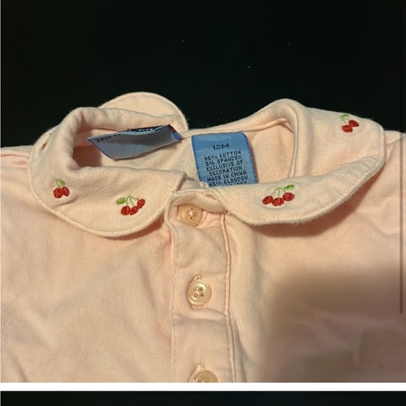 Vintage Koala Kids Onesie w/ Cherry Printed Peter Pan Collar II - Picture 2 of 3